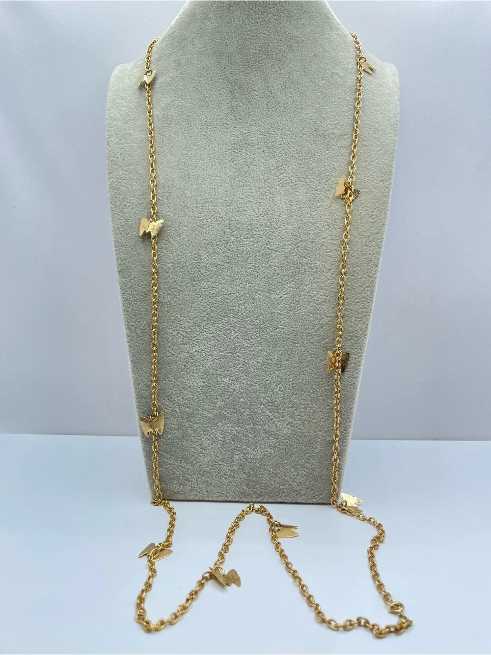 Vintage Sarah Coventry Butterfly Chain Necklace Gold Layered Boho Minimalist Set